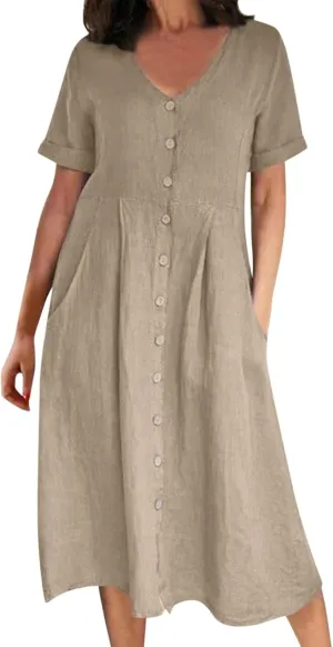 2025 Flower Tee Shirt Dresses for Women Short Sleeve Summer Casual Sun Dresses Trendy V-Neck T Shirt Dress Beach