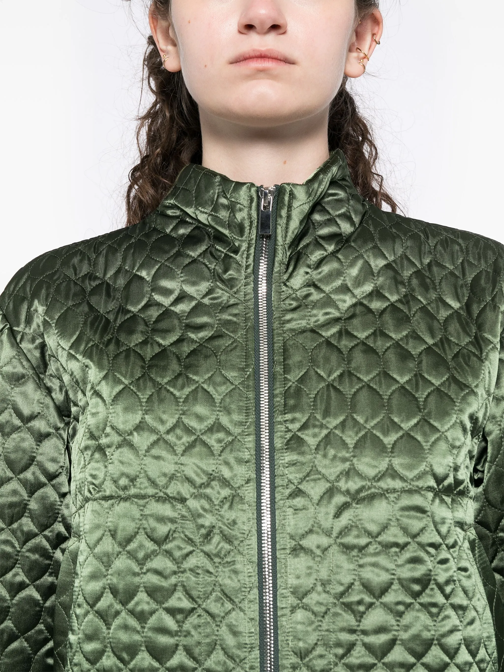 Acetate Satin Quilted Blouson