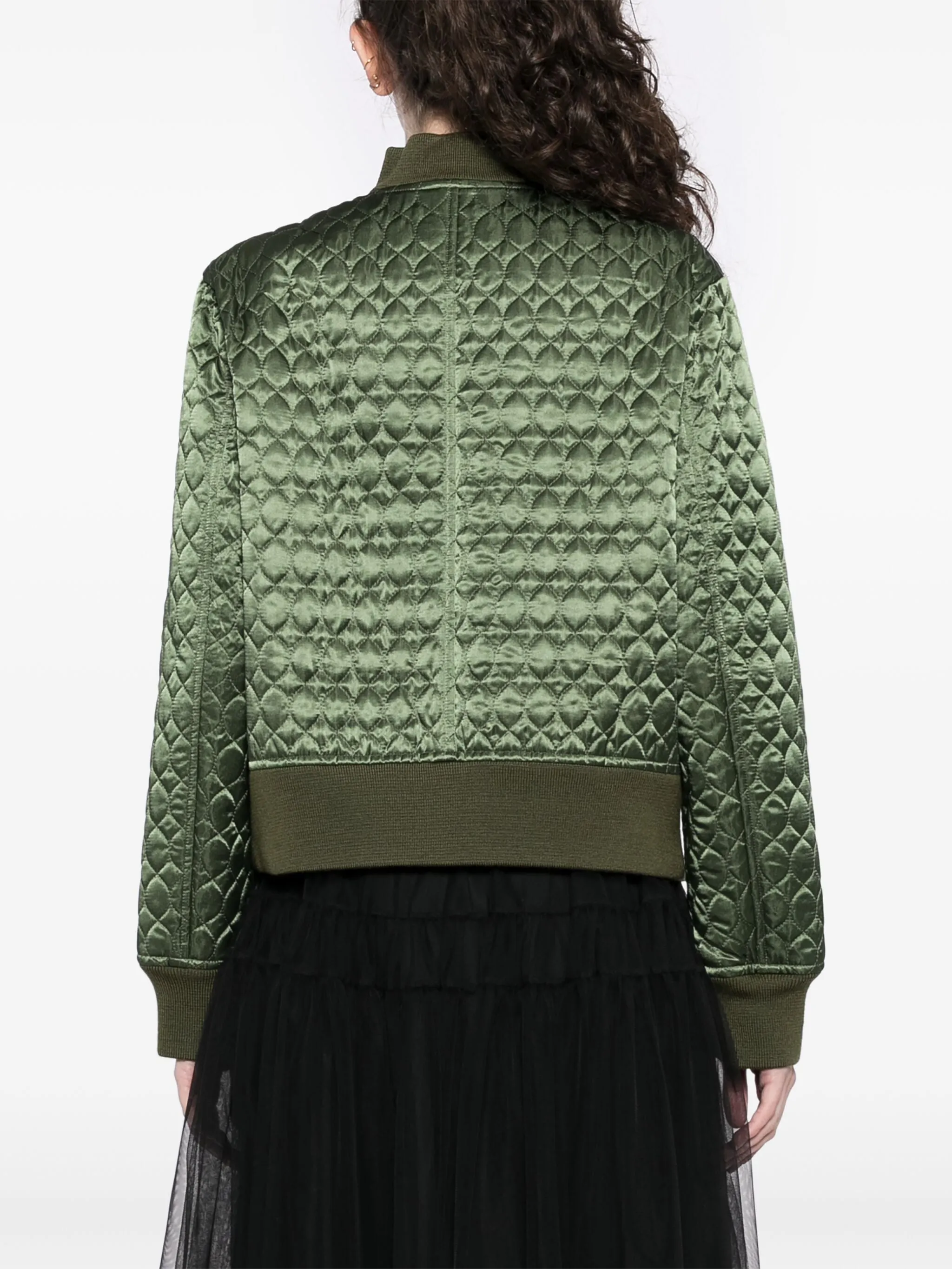 Acetate Satin Quilted Blouson