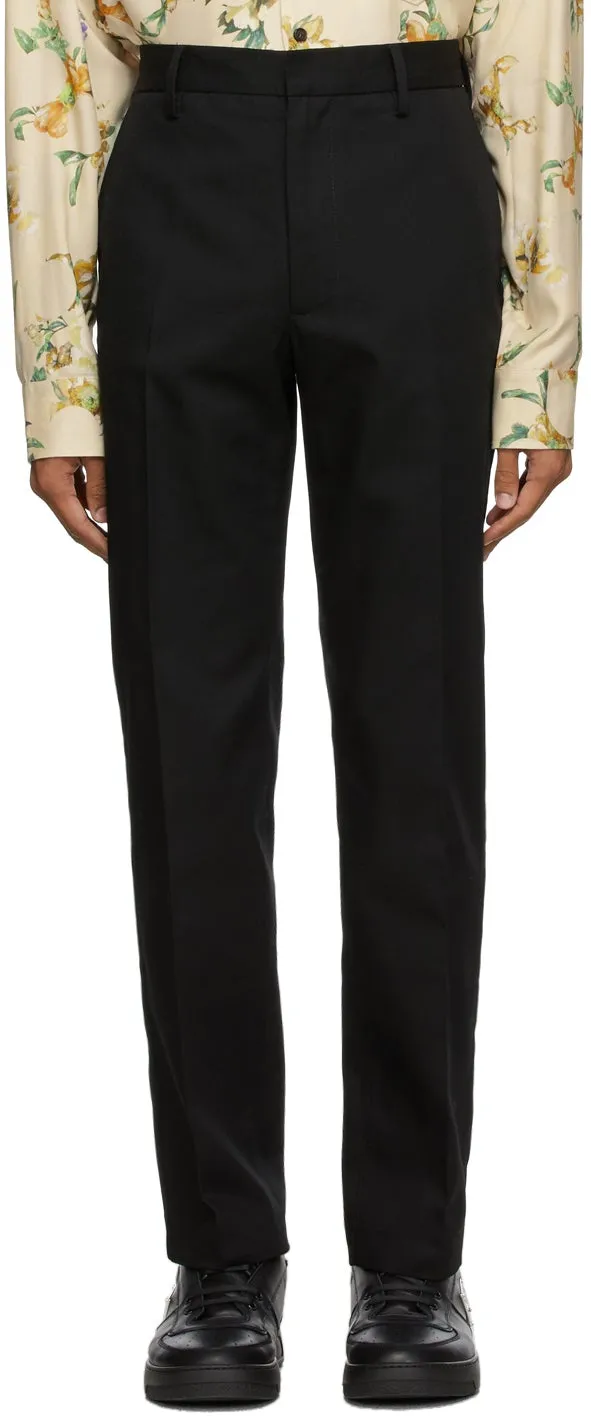 Acne Studios Black Twill Slim-Fit Chino Trousers