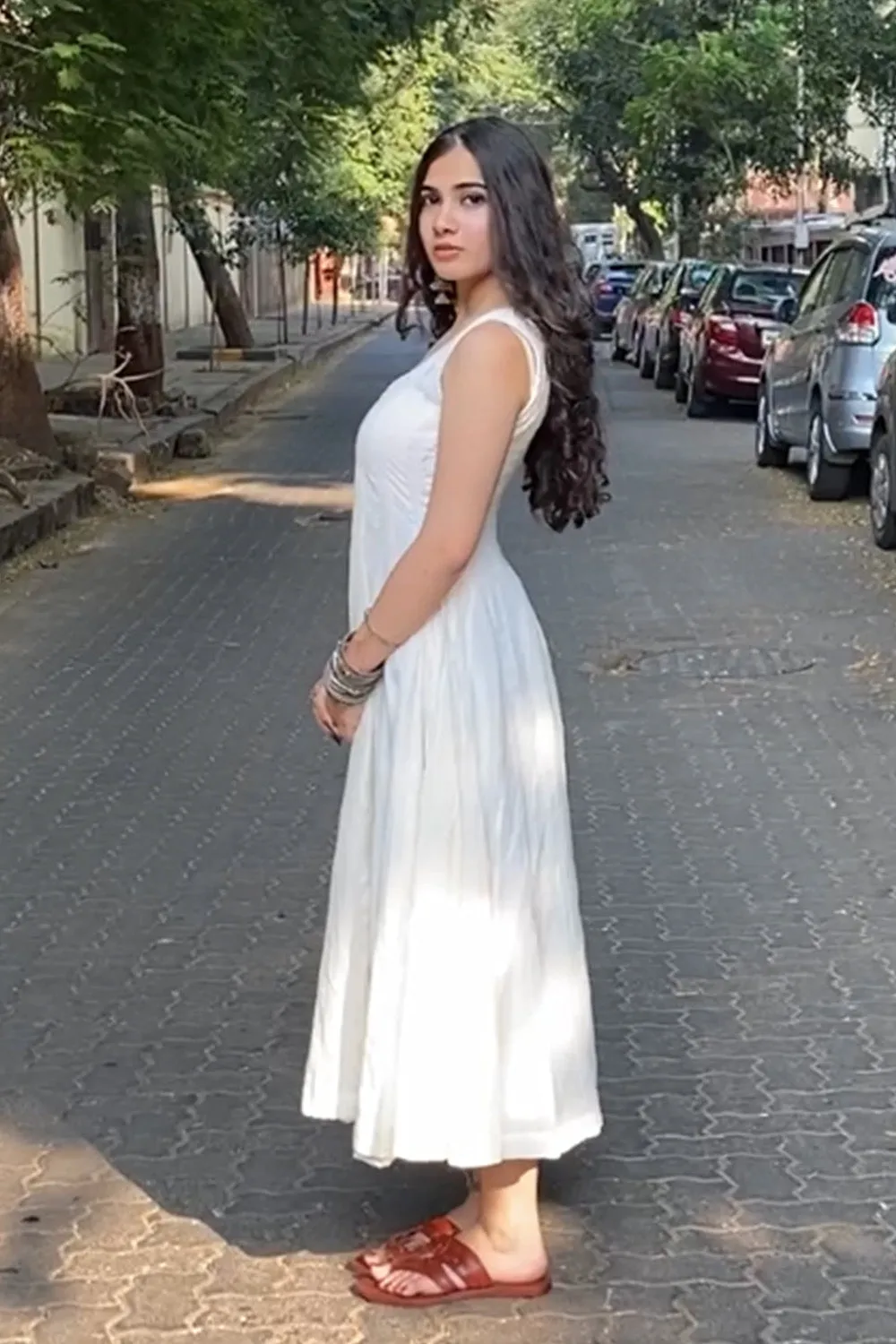Alankrita | TeesKali  Anarkali Kurta/Dress  | Ivory Mul