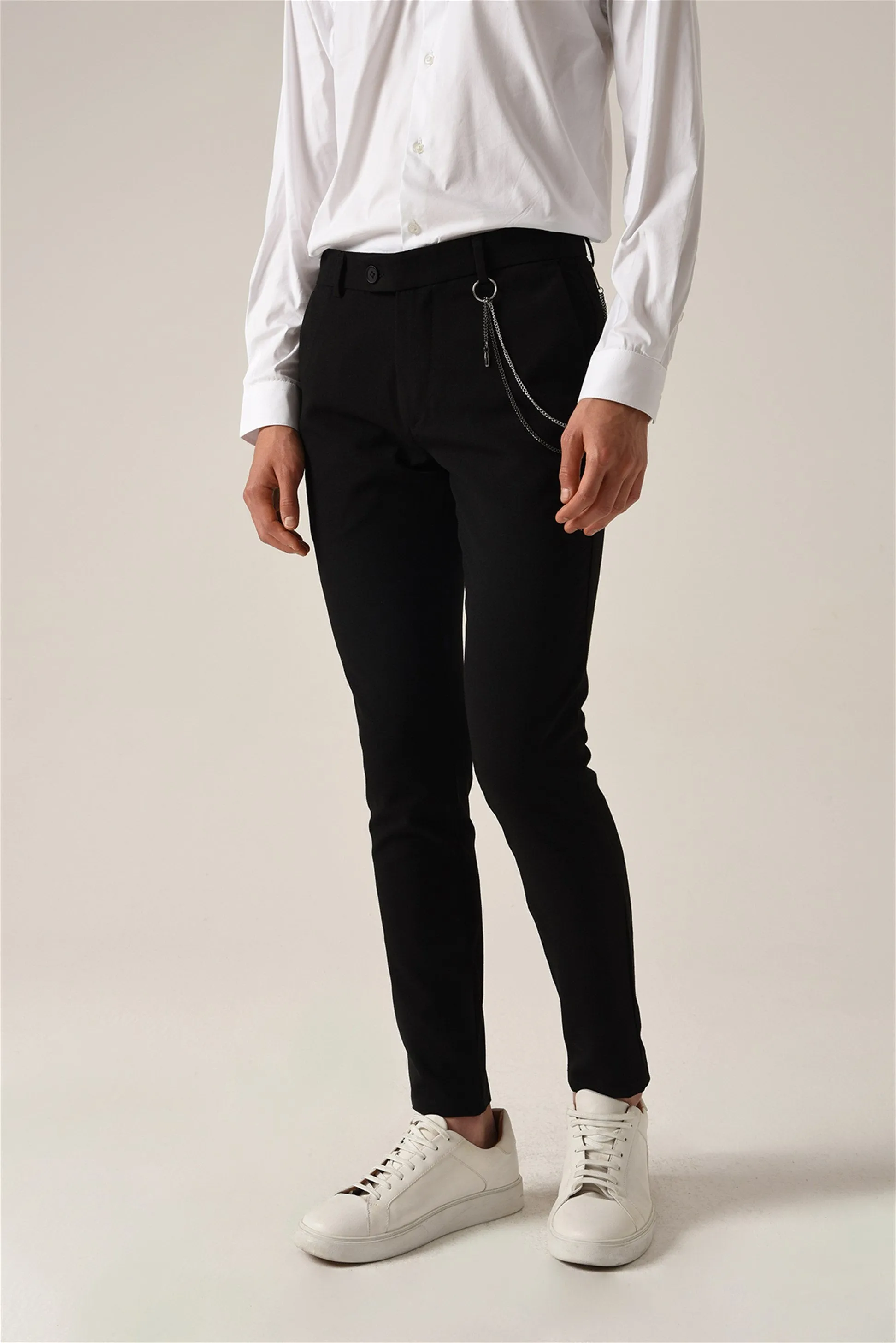 ANT Men's Accessory Detail Slim Fit Trousers - Roermond