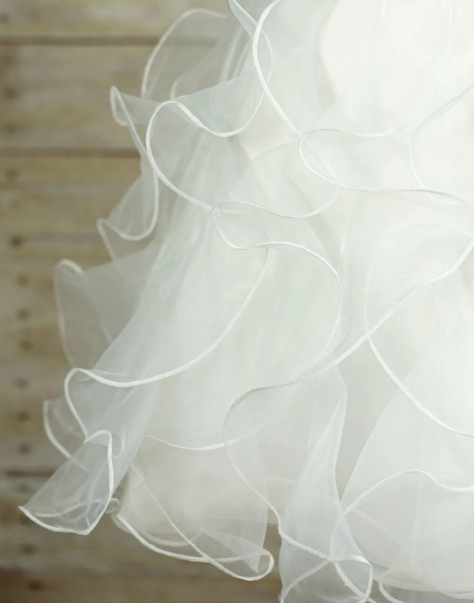 Appealing White Ruffled Organza Dress