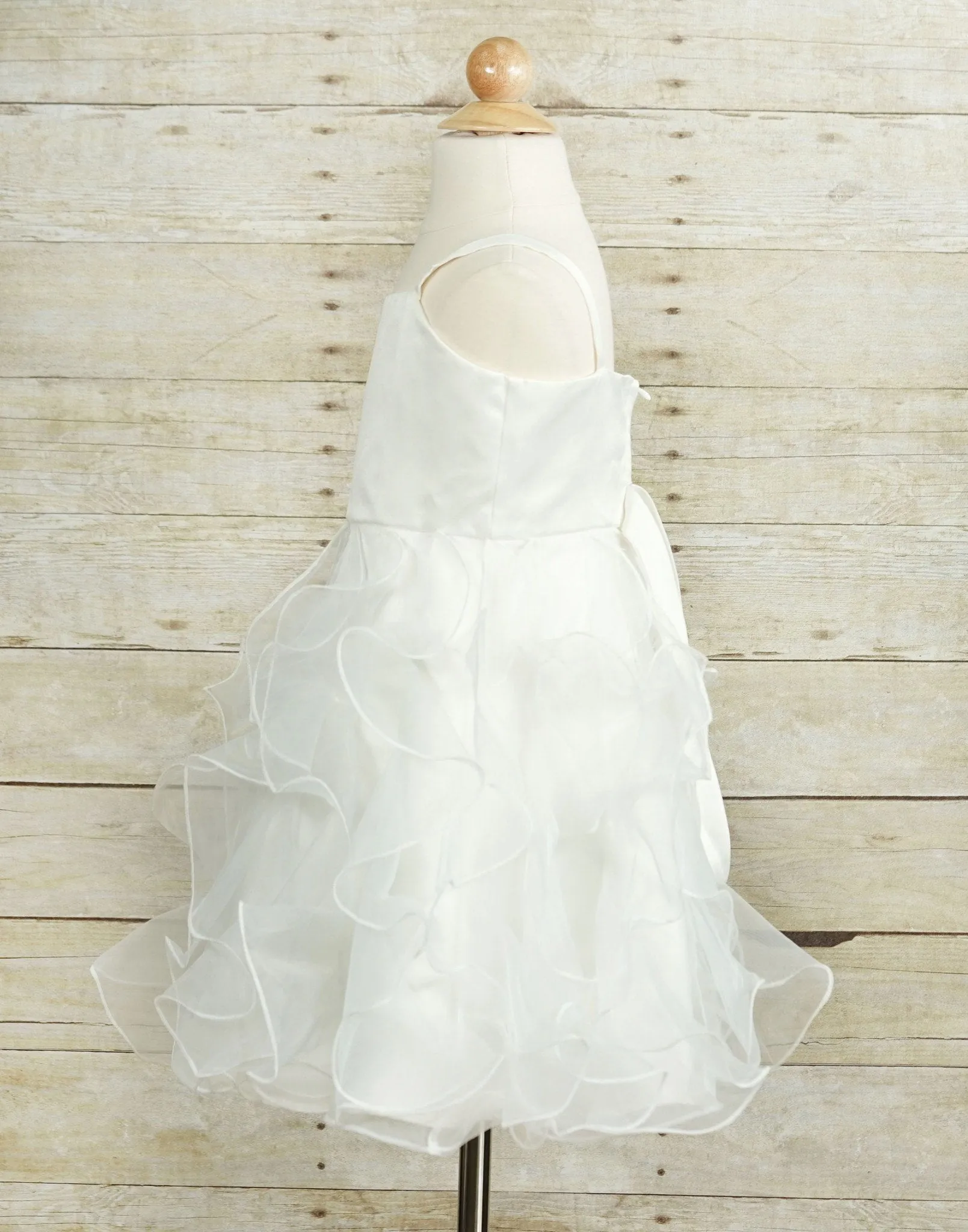 Appealing White Ruffled Organza Dress