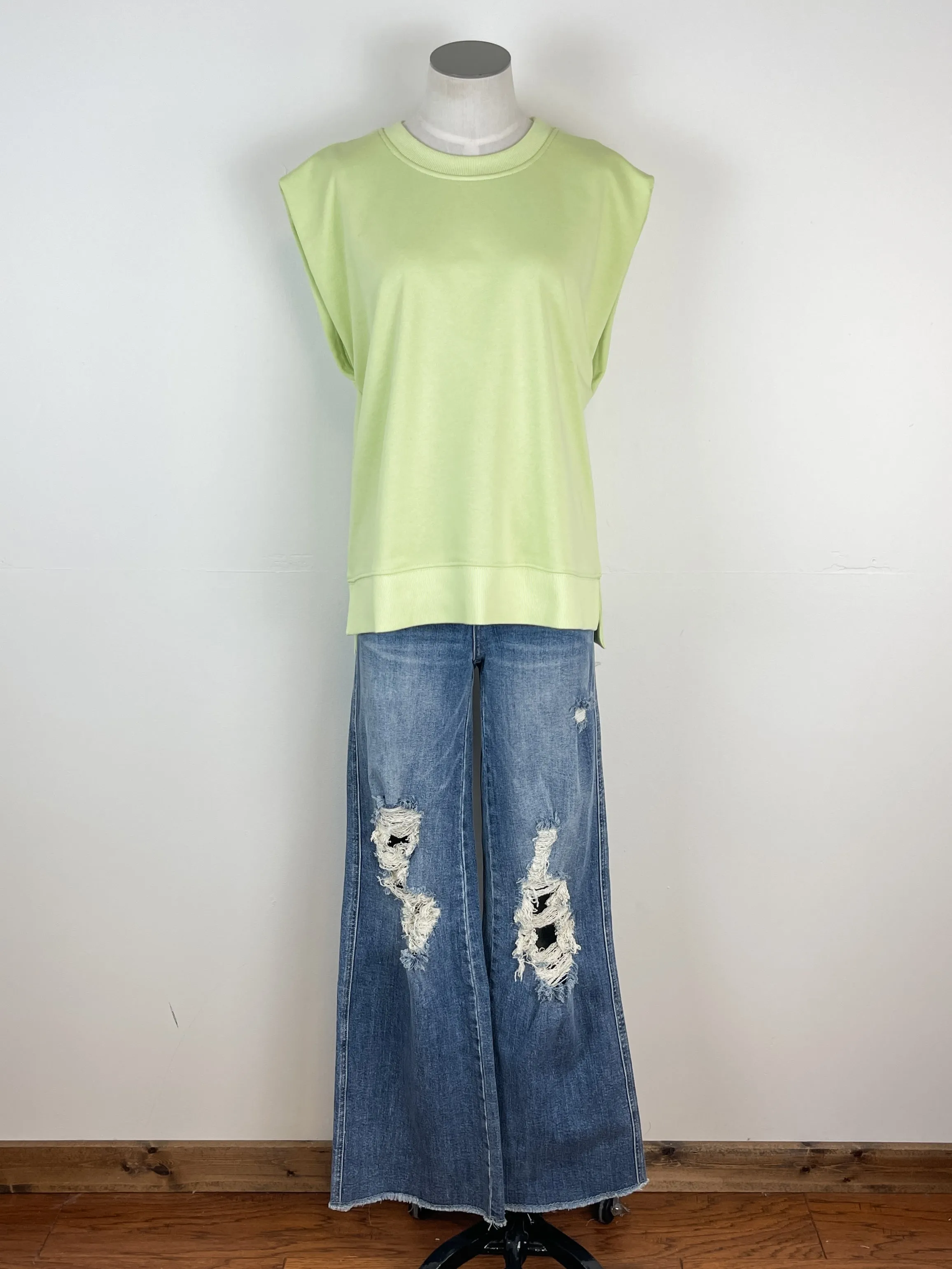 Aubrey Muscle Tee in Lime
