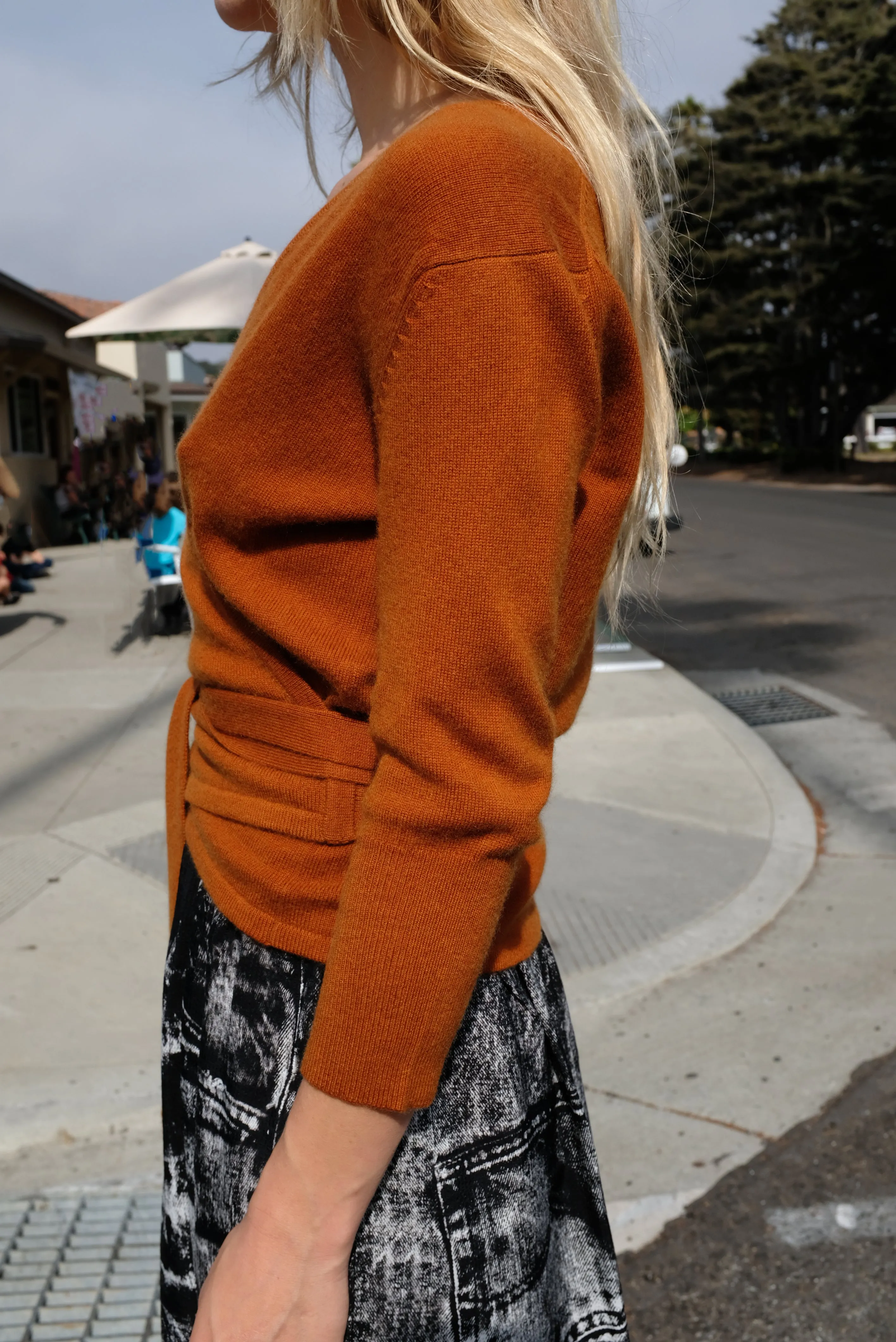 Beklina Cashmere Ballet Wrap Sweater Kabocha