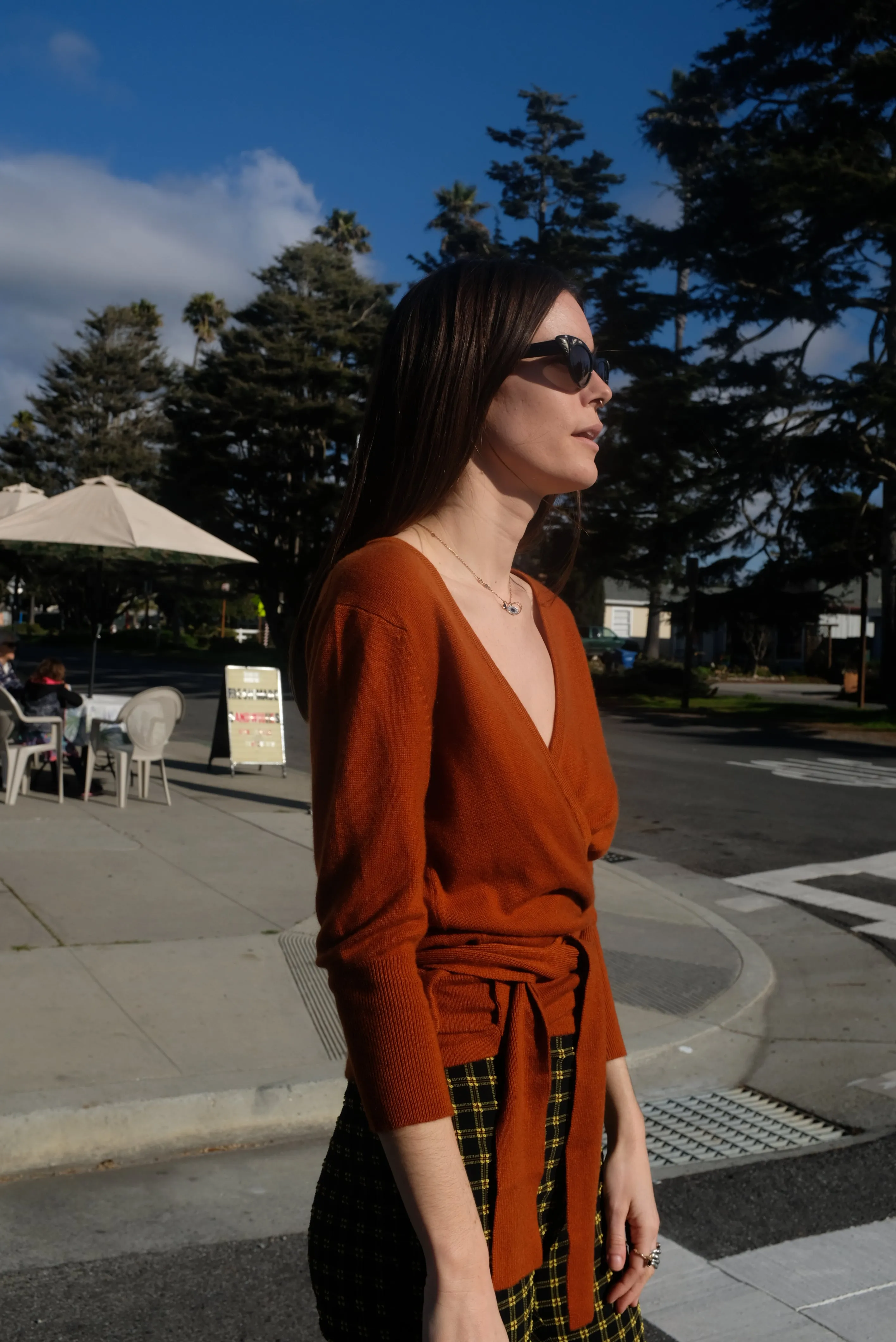 Beklina Cashmere Ballet Wrap Sweater Kabocha