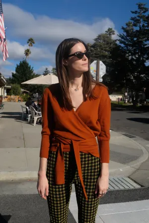 Beklina Cashmere Ballet Wrap Sweater Kabocha