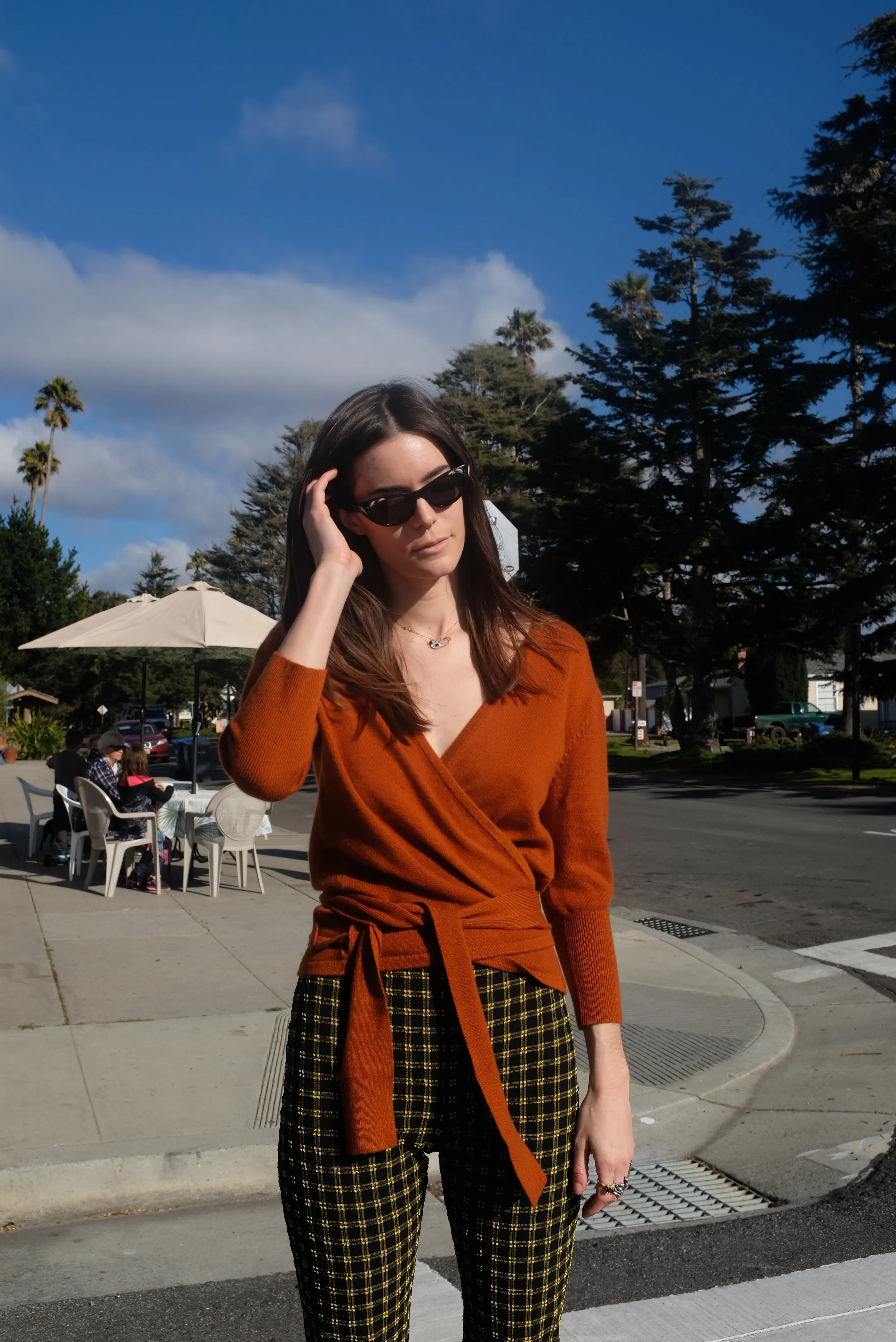 Beklina Cashmere Ballet Wrap Sweater Kabocha