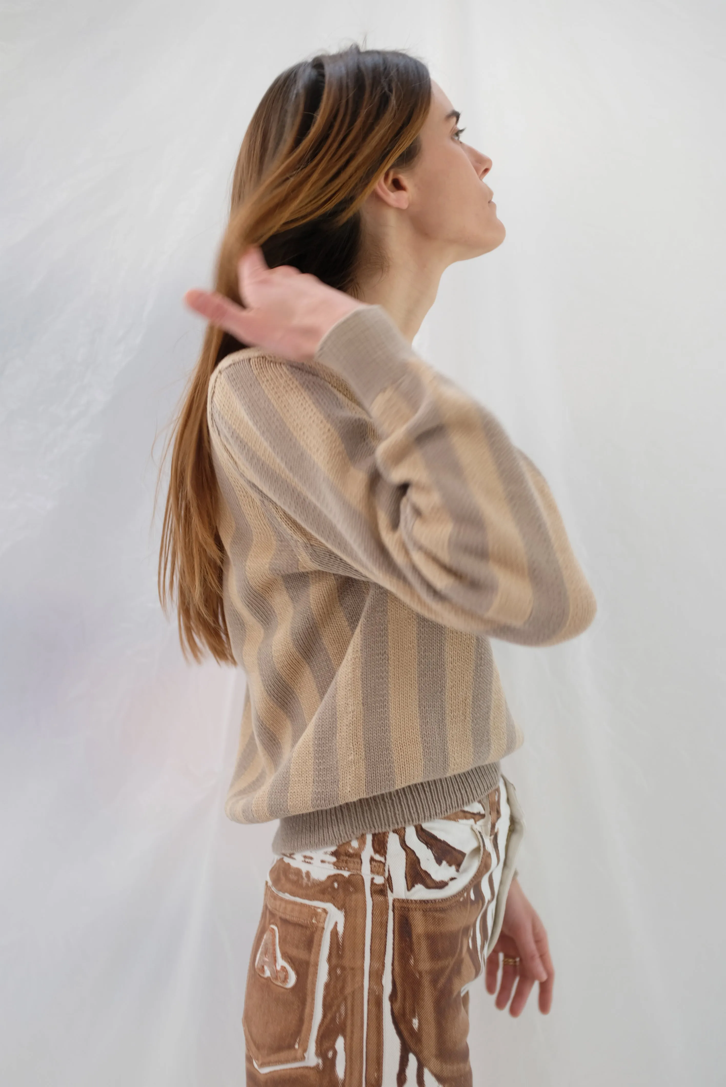 Beklina Latta V-neck Sweater Fawn/Toast