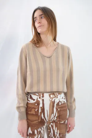 Beklina Latta V-neck Sweater Fawn/Toast