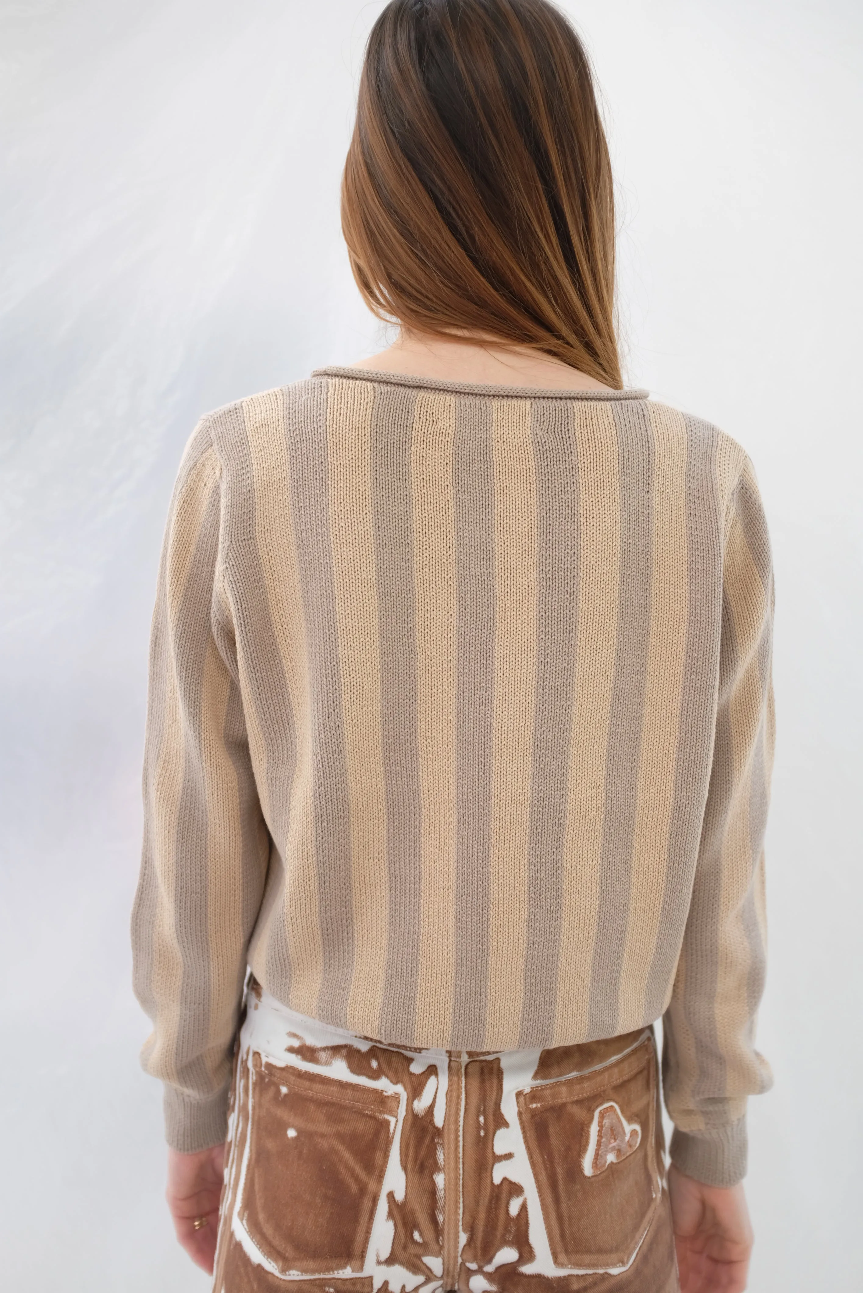 Beklina Latta V-neck Sweater Fawn/Toast