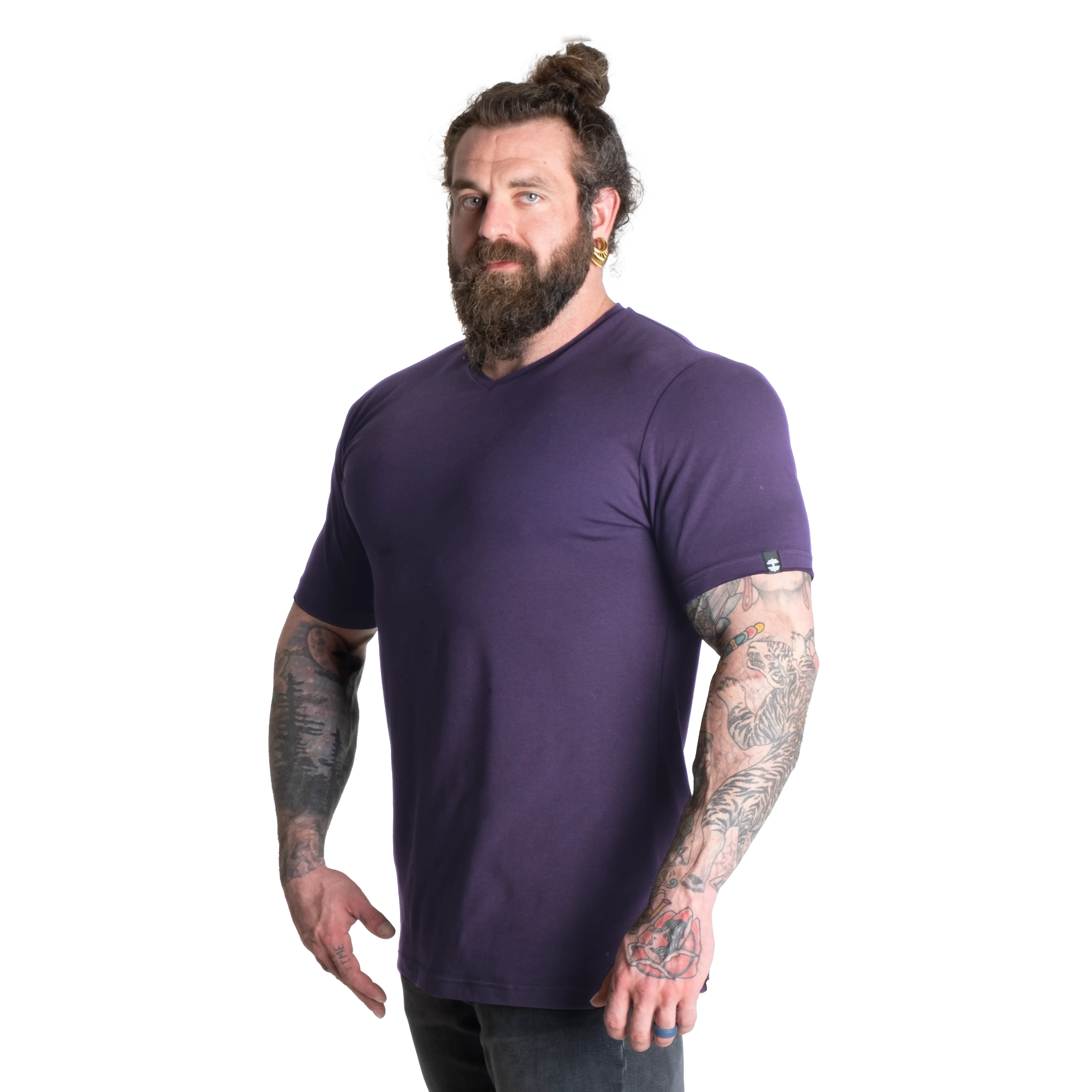 BETTER BODIES V-Neck Tapered Tee DL ( Deep Purple ) - ملابس رياضية