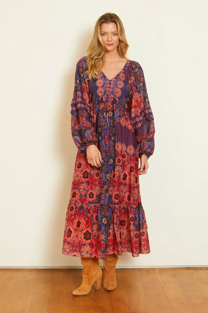 Bijou Dress in Patchwork Pansy