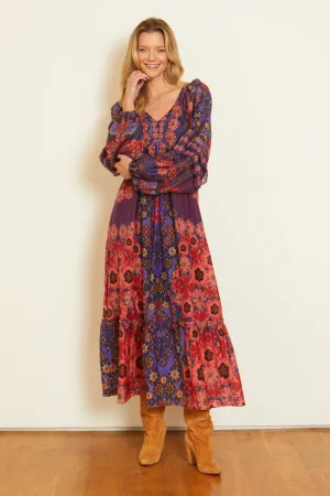 Bijou Dress in Patchwork Pansy