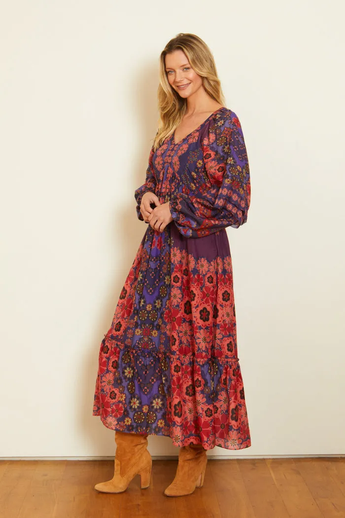 Bijou Dress in Patchwork Pansy