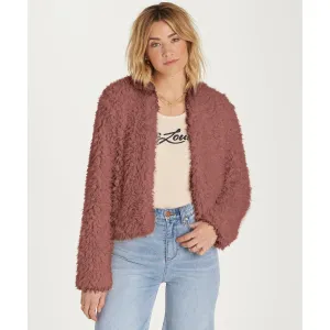 Billabong Women's Fur Keeps Faux Fur Cozy Cropped Jacket | Ash Rose