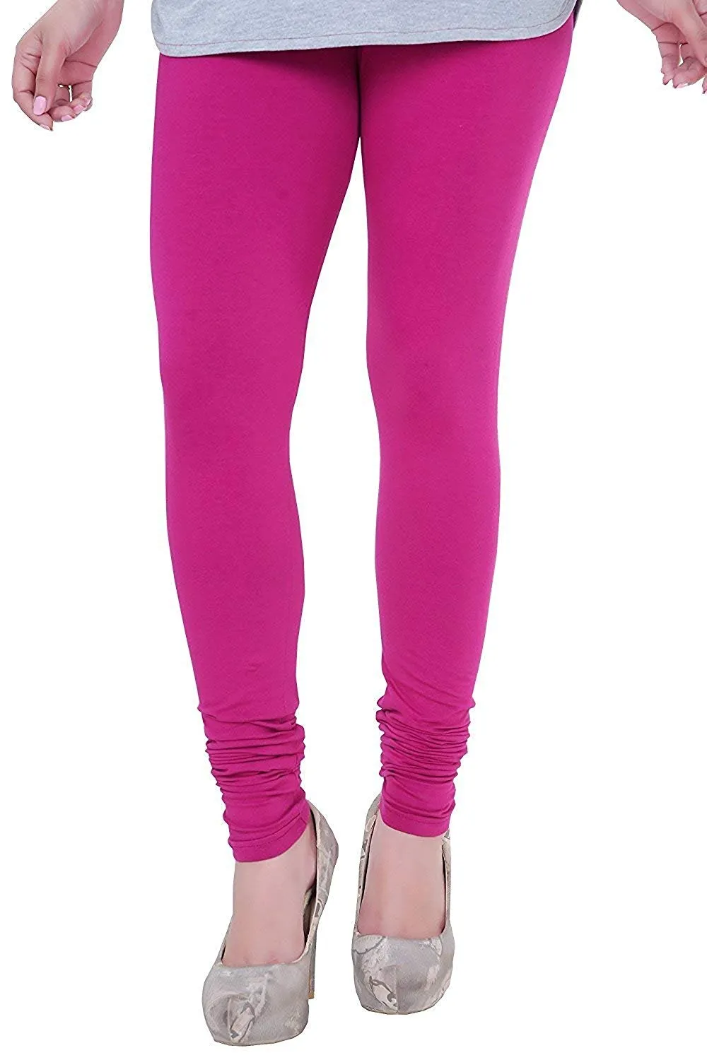 BK Cotton Lycra Leggings BK00021MCLSQ Dark - light | Green | Yellow | Purple | Parrot | Blue | Brown | Orange | Pink | Black | Navy Blue Size 30 to 40