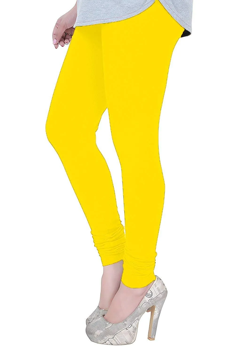 BK Cotton Lycra Leggings BK00021MCLSQ Dark - light | Green | Yellow | Purple | Parrot | Blue | Brown | Orange | Pink | Black | Navy Blue Size 30 to 40