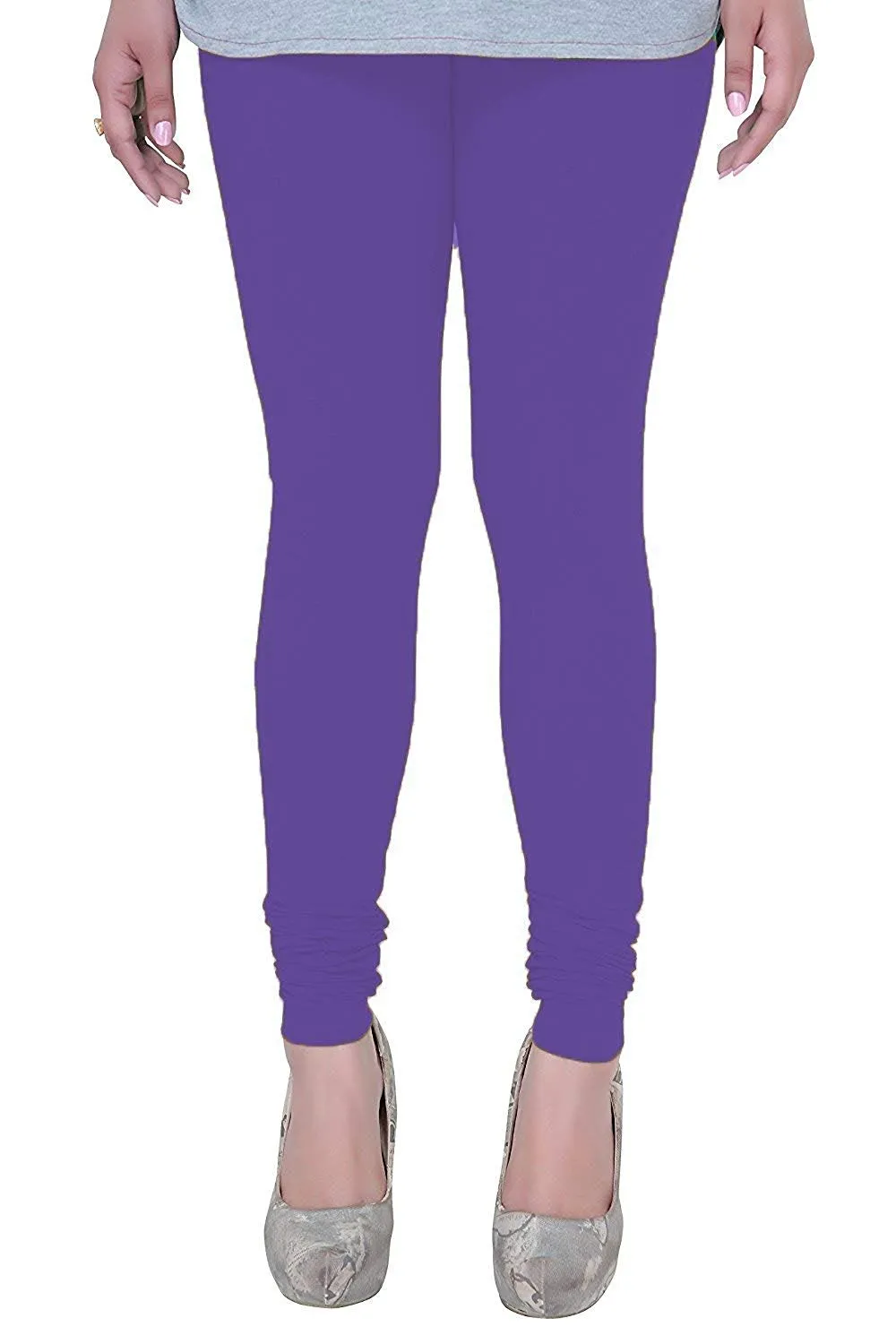 BK Cotton Lycra Leggings BK00021MCLSQ Dark - light | Green | Yellow | Purple | Parrot | Blue | Brown | Orange | Pink | Black | Navy Blue Size 30 to 40