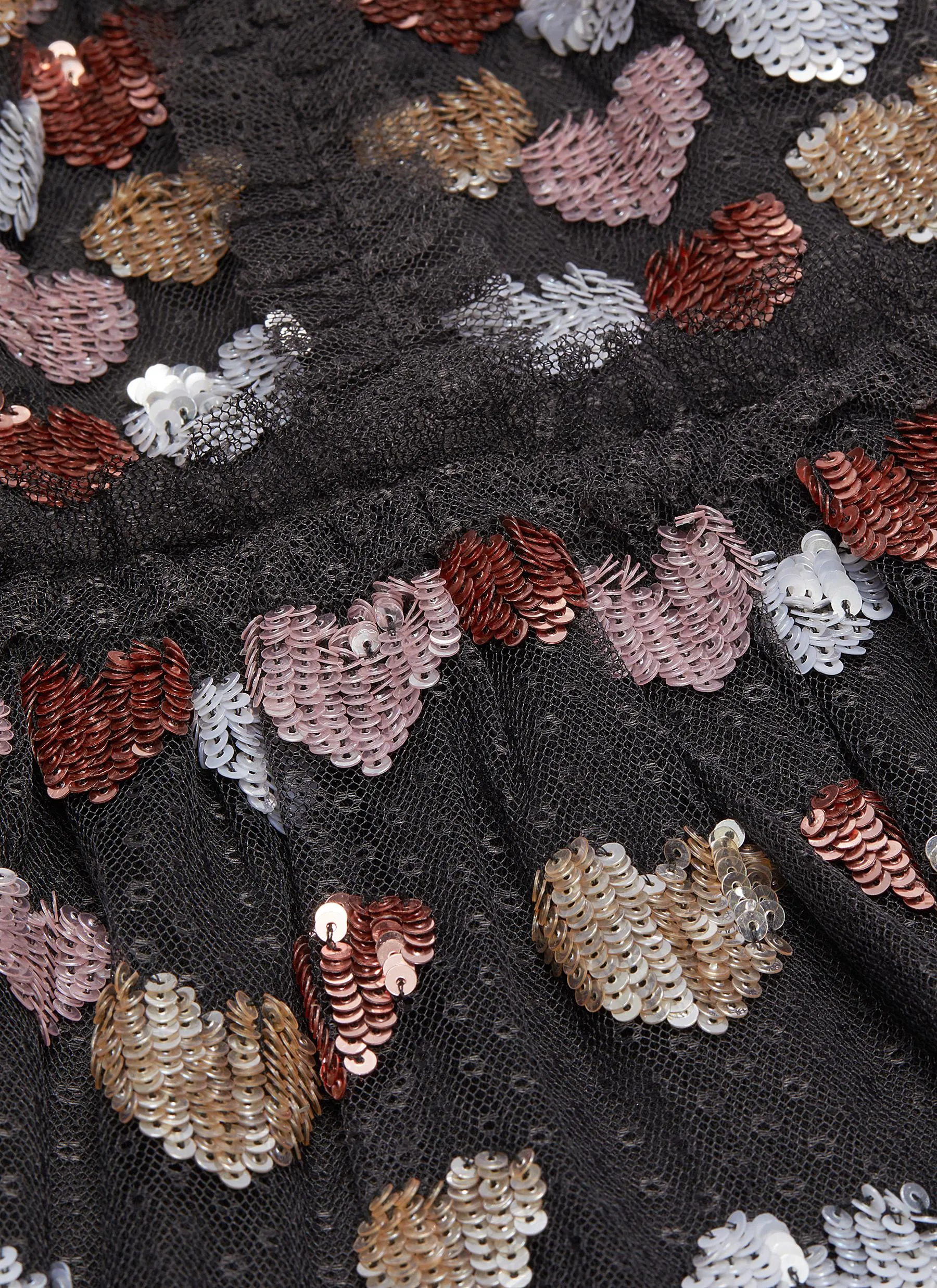 Black Love Heart Sequins Midi Dress (Pre-loved)