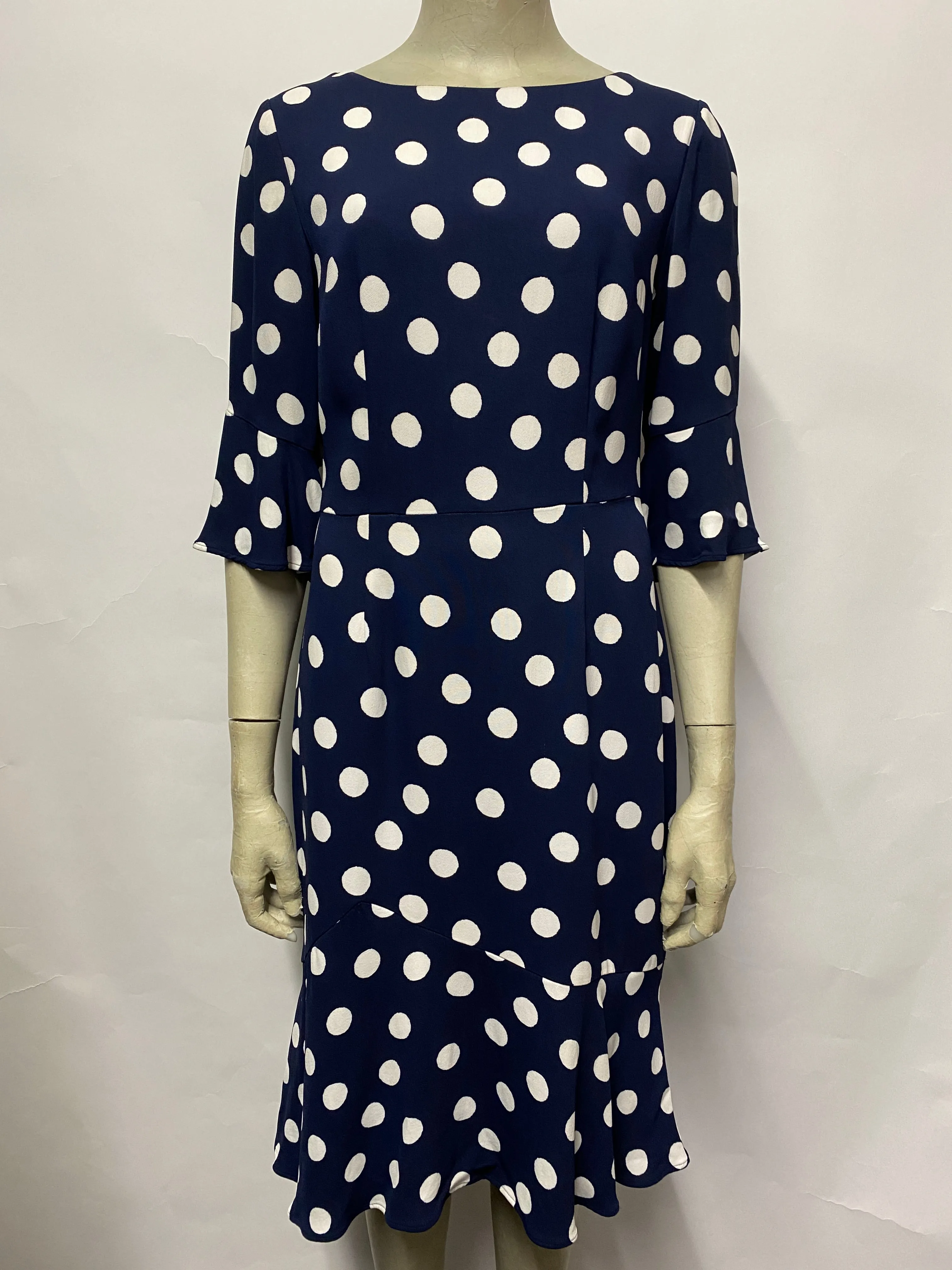 Boden Navy Polka Dot Smart Dress 10