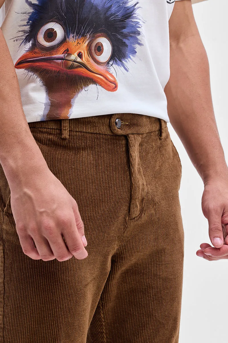 Brown Corduroy Slim Fit Trousers