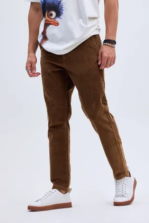 Brown Corduroy Slim Fit Trousers
