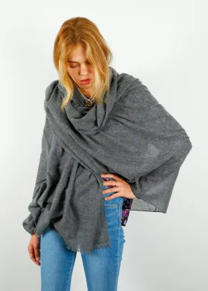 CALEIDO Cashmere Gauze Scarf in Steel Grey