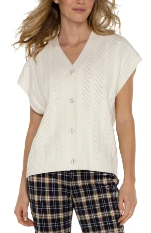 Cardi Button Front Sweater Vest