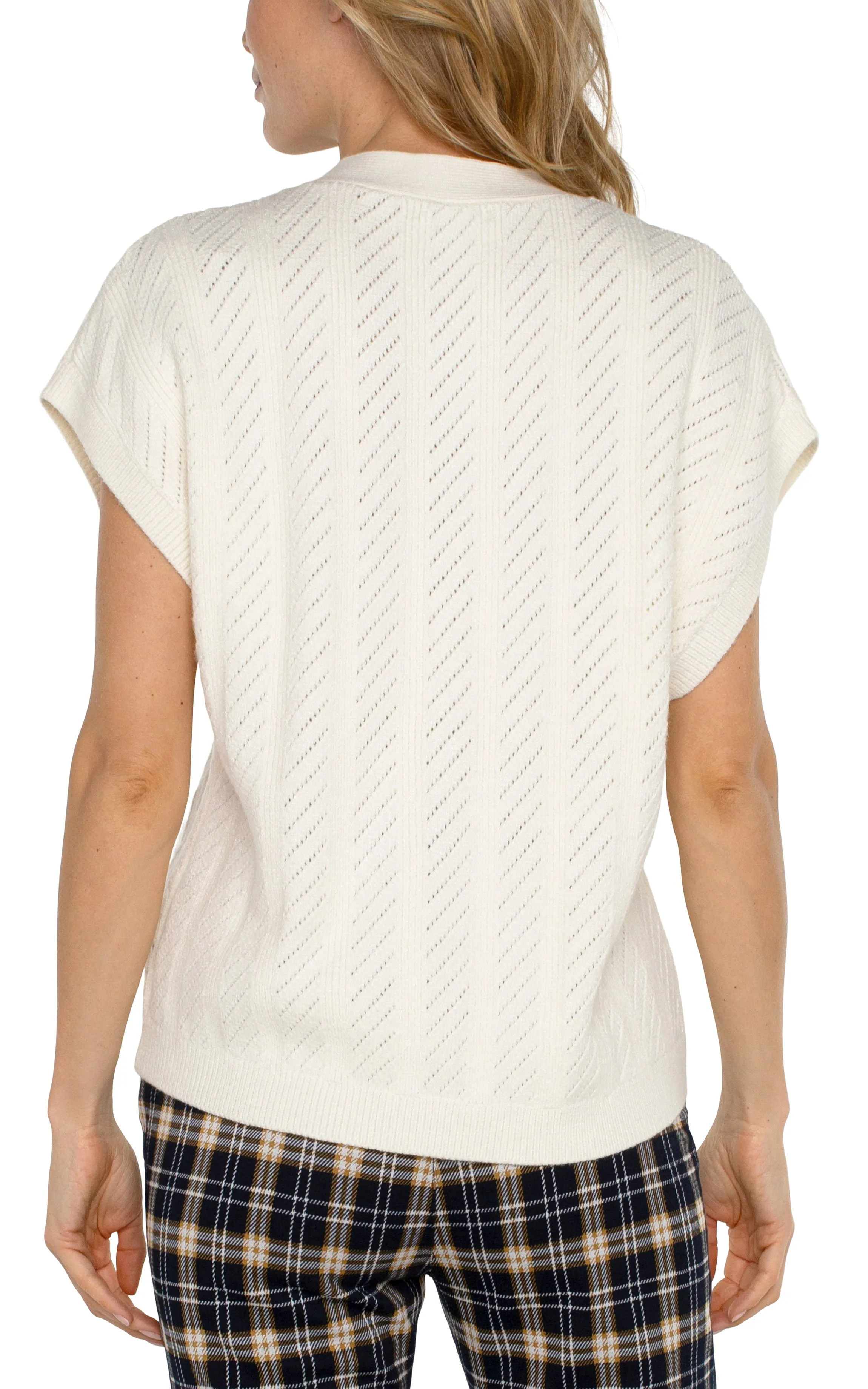 Cardi Button Front Sweater Vest