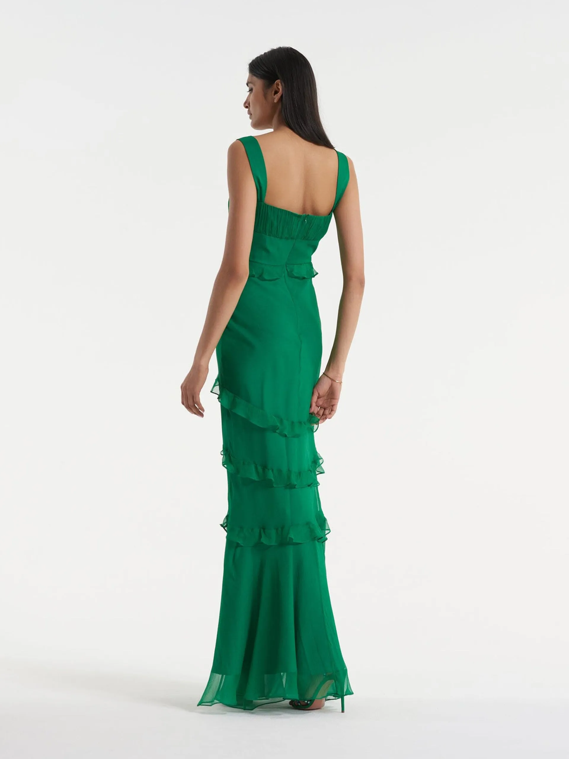 Chandra dress in emerald green