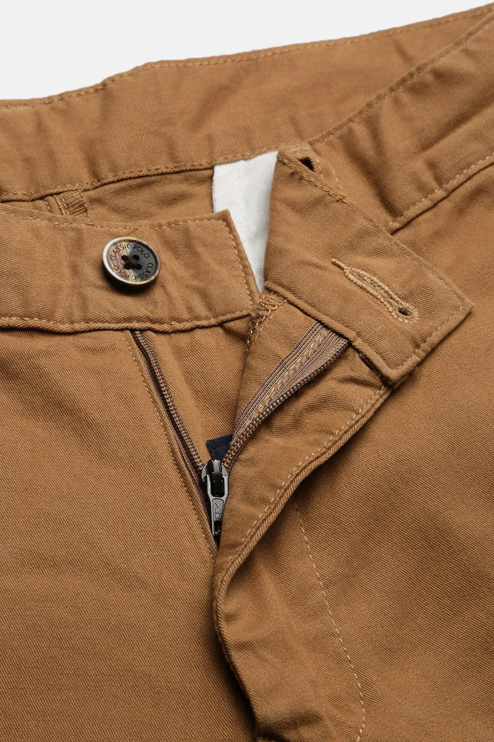 Classic Polo Men's Khaki Ankle Fit Solid Trousers | TP2-03 A-KHA-AF LY
