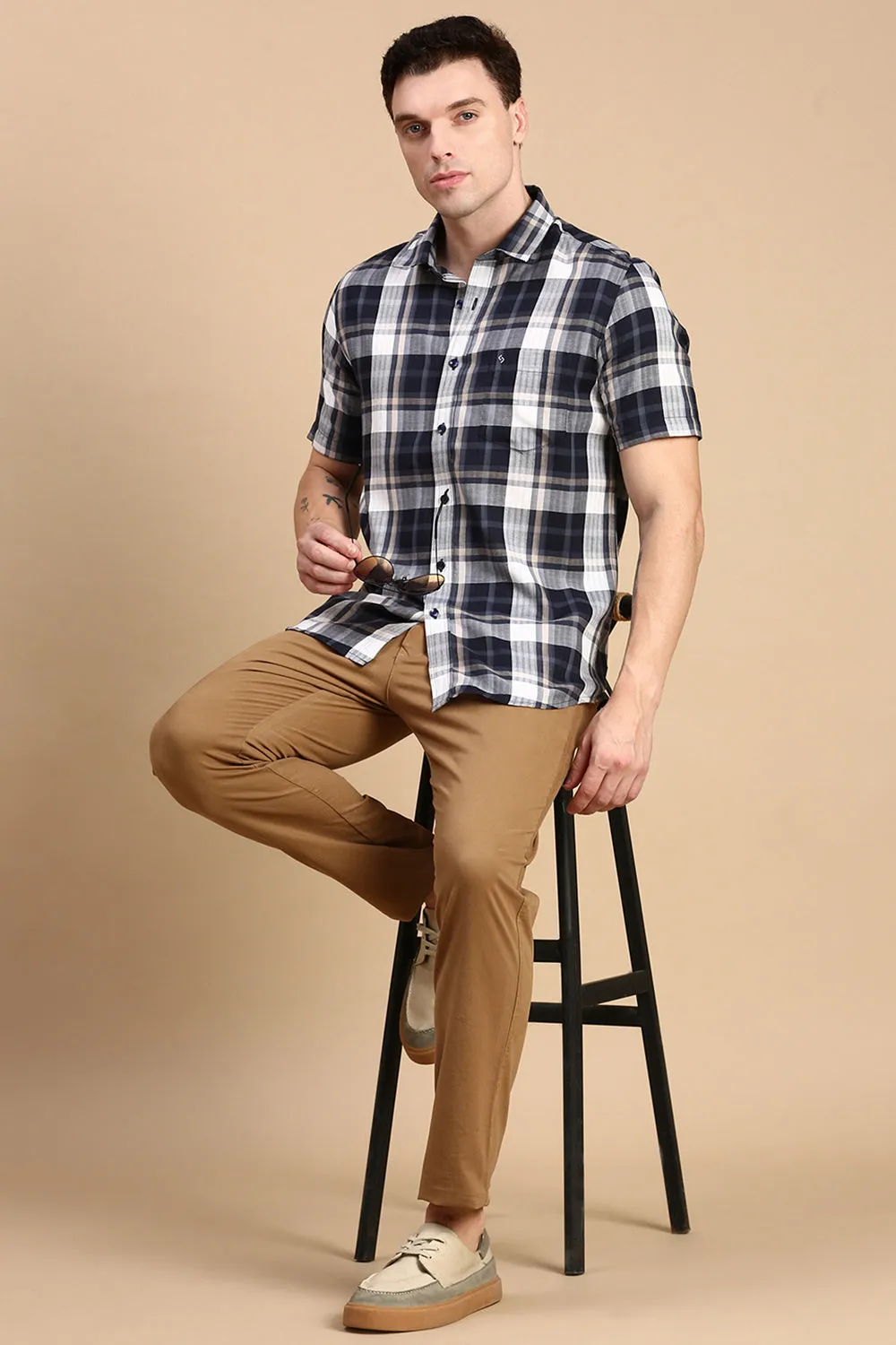 Classic Polo Men's Khaki Ankle Fit Solid Trousers | TP2-03 A-KHA-AF LY