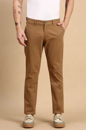 Classic Polo Men's Khaki Ankle Fit Solid Trousers | TP2-03 A-KHA-AF LY