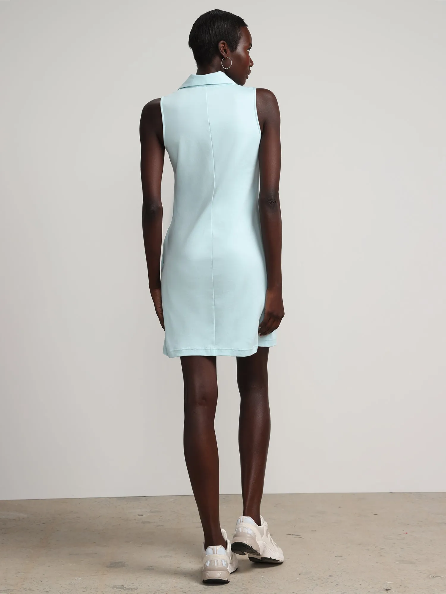 Collared Sleeveless Polo Shift Dress - City Knits
