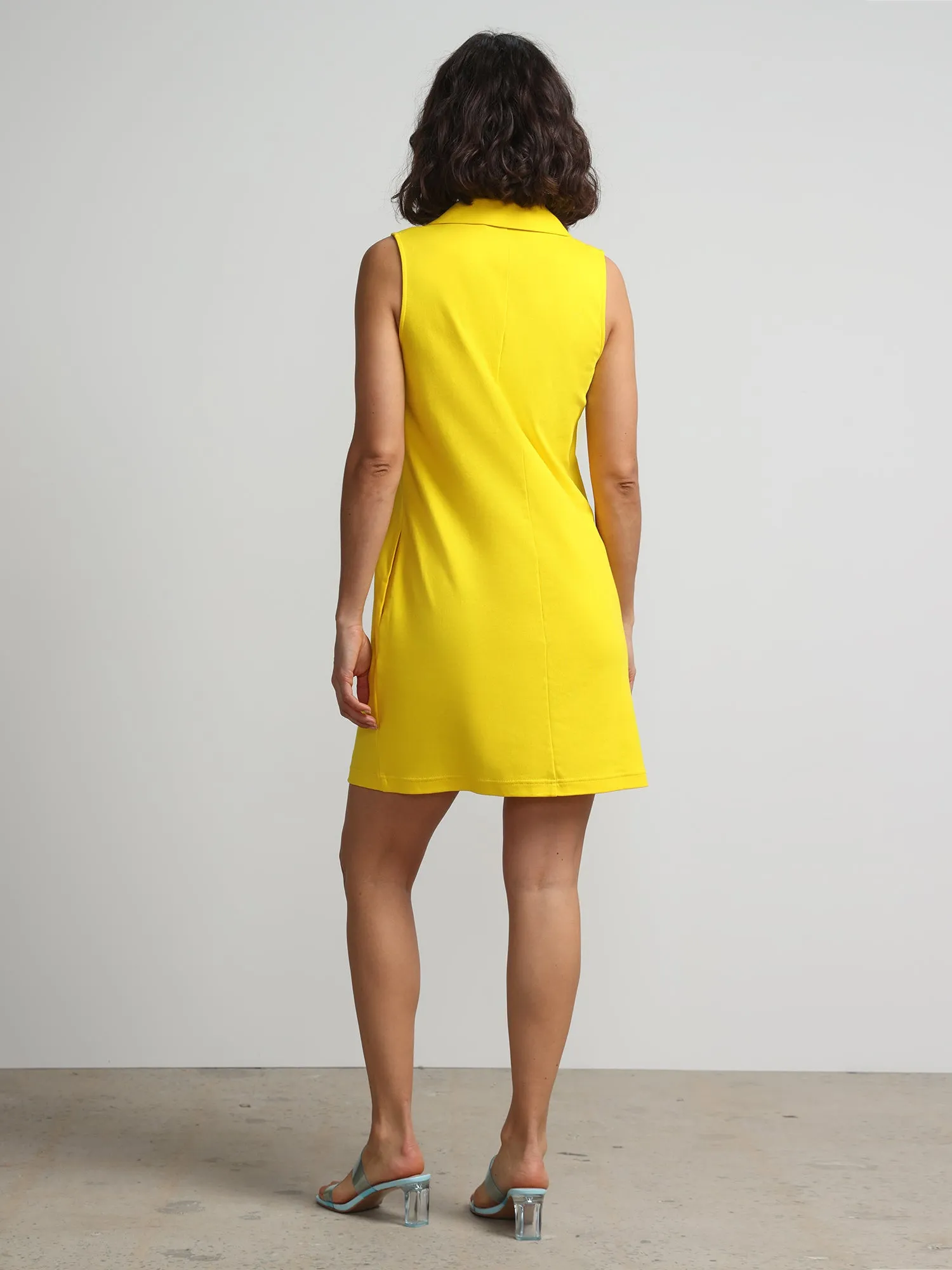 Collared Sleeveless Polo Shift Dress - City Knits