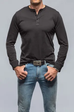 Coronado Cotton LS Henley in Black