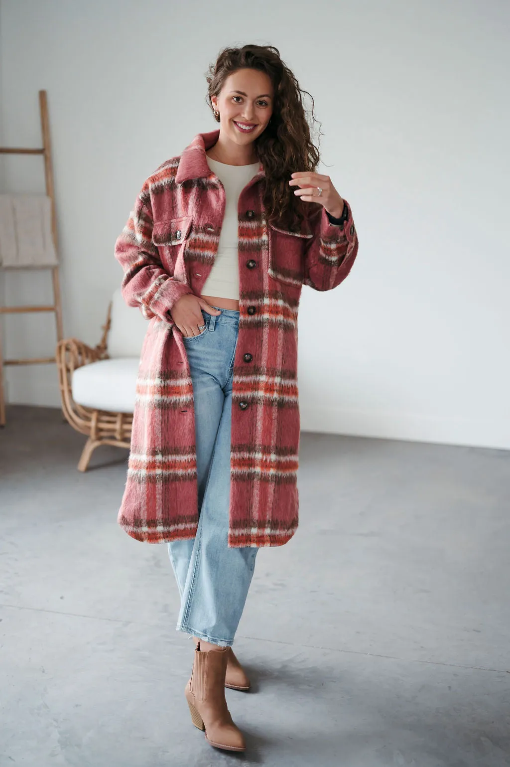 Danny Plaid Longline Shacket
