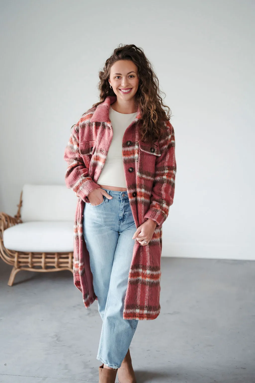 Danny Plaid Longline Shacket