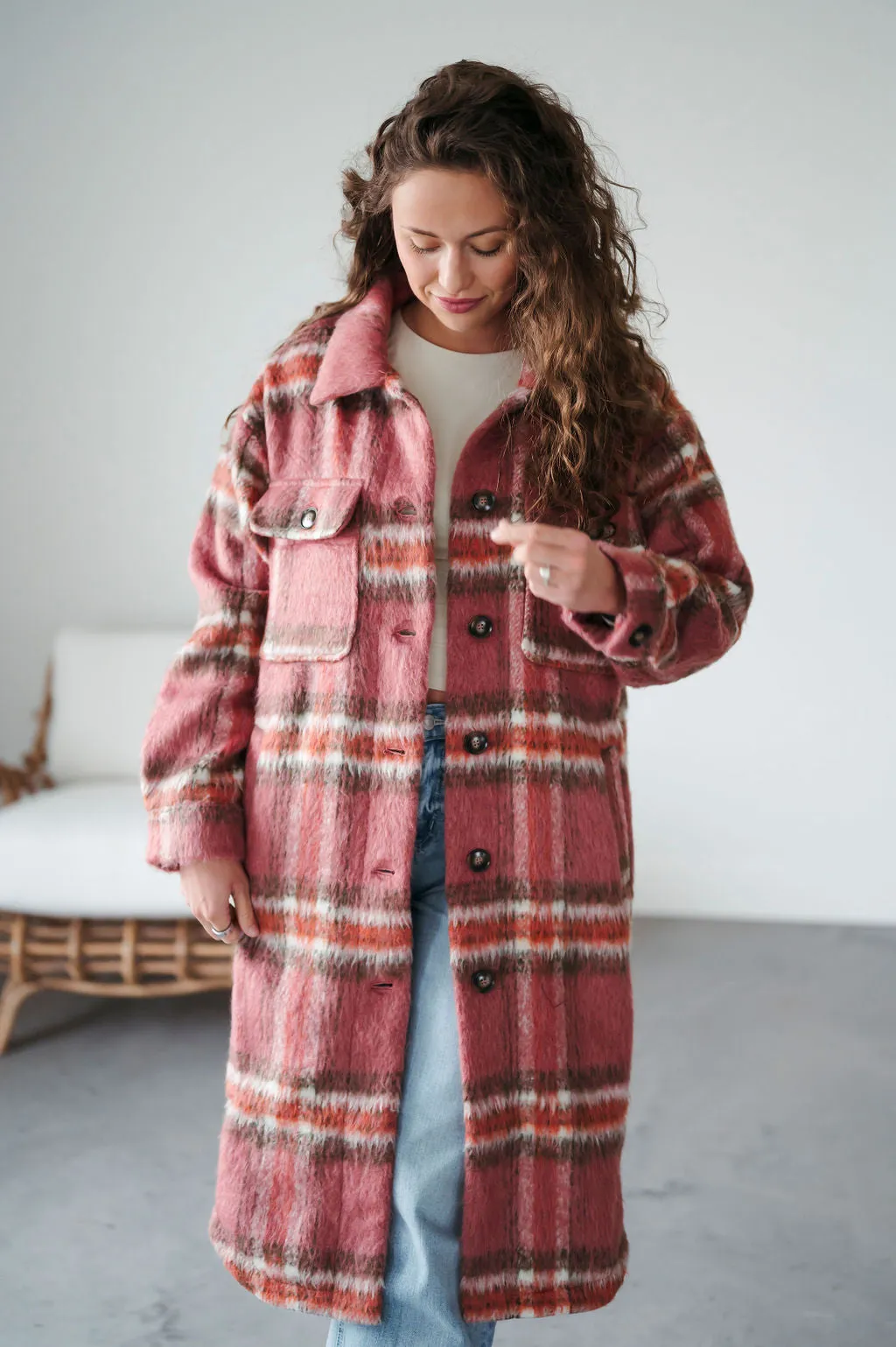 Danny Plaid Longline Shacket