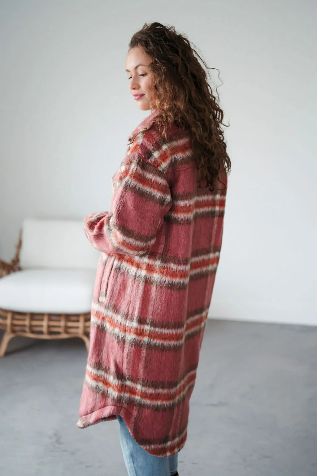 Danny Plaid Longline Shacket