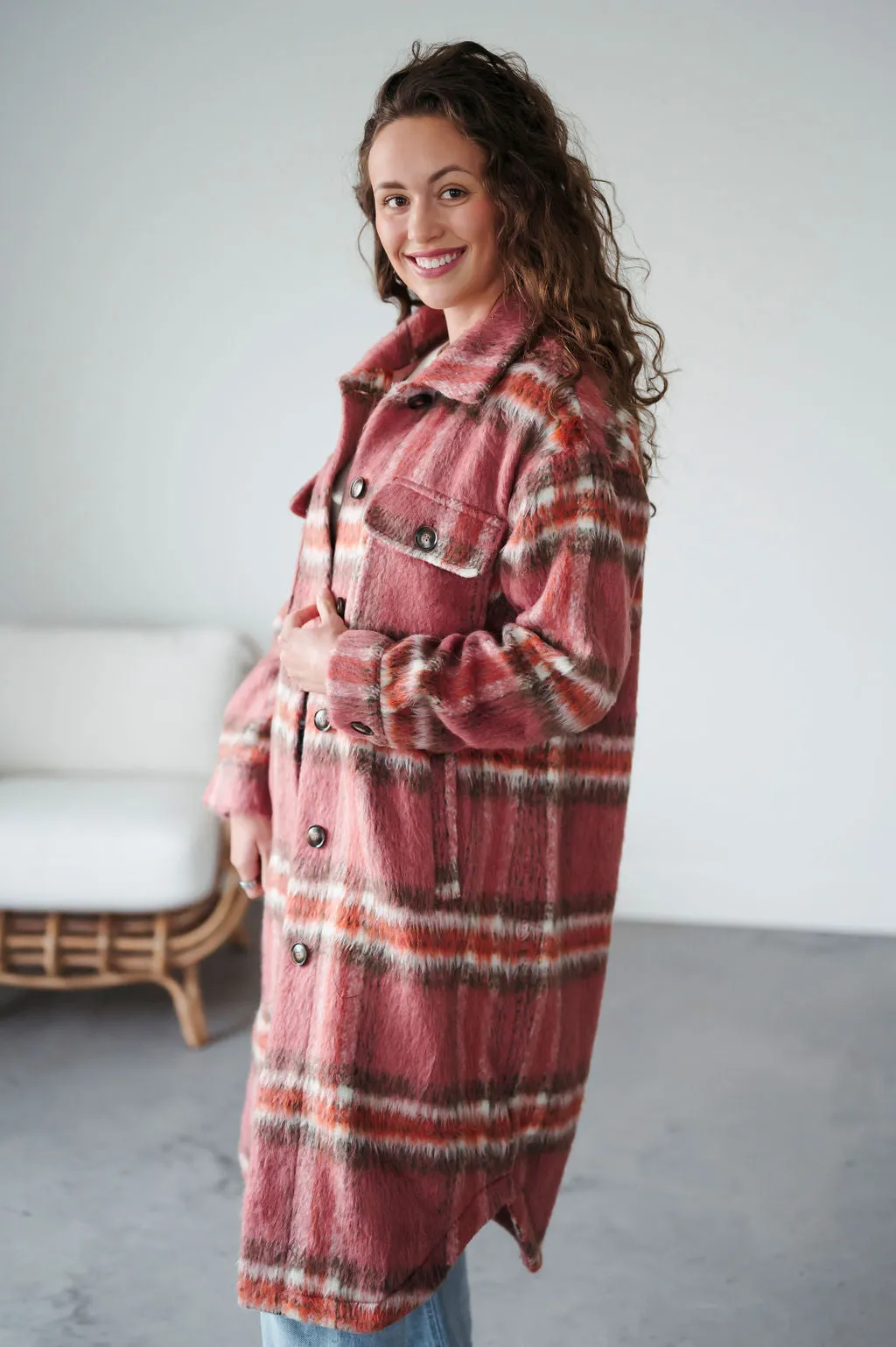 Danny Plaid Longline Shacket