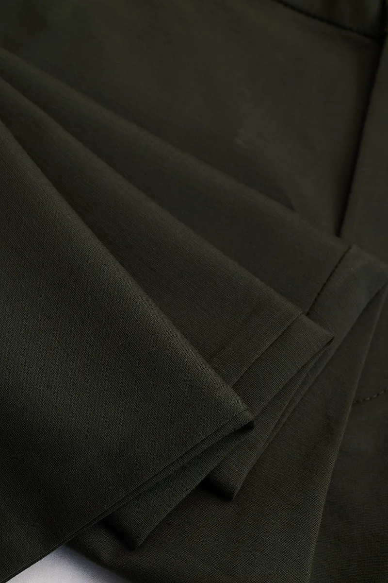 Dark Green Stretch Slim Fit Trousers