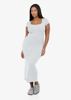 Effortless Short Sleeve Dress Grey Marl