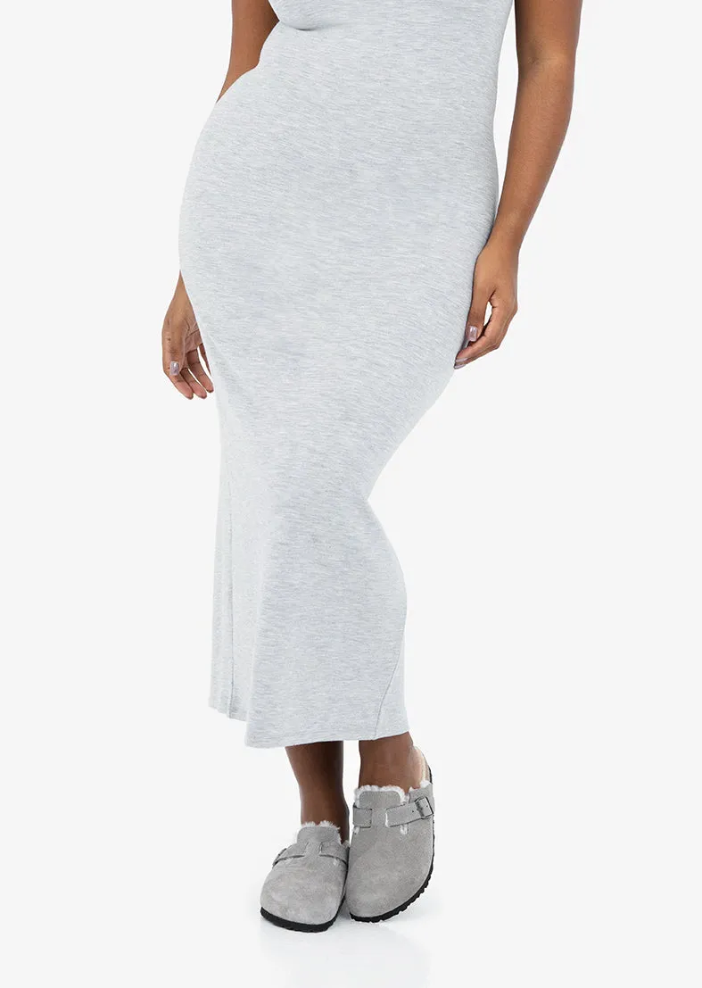 Effortless Short Sleeve Dress Grey Marl