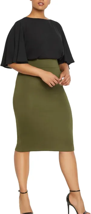 ELOQUII Women's Plus Size Neoprene Pencil Skirt