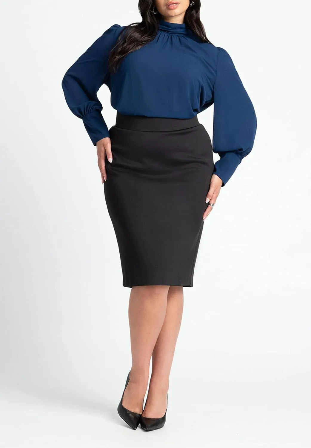 ELOQUII Women's Plus Size Neoprene Pencil Skirt