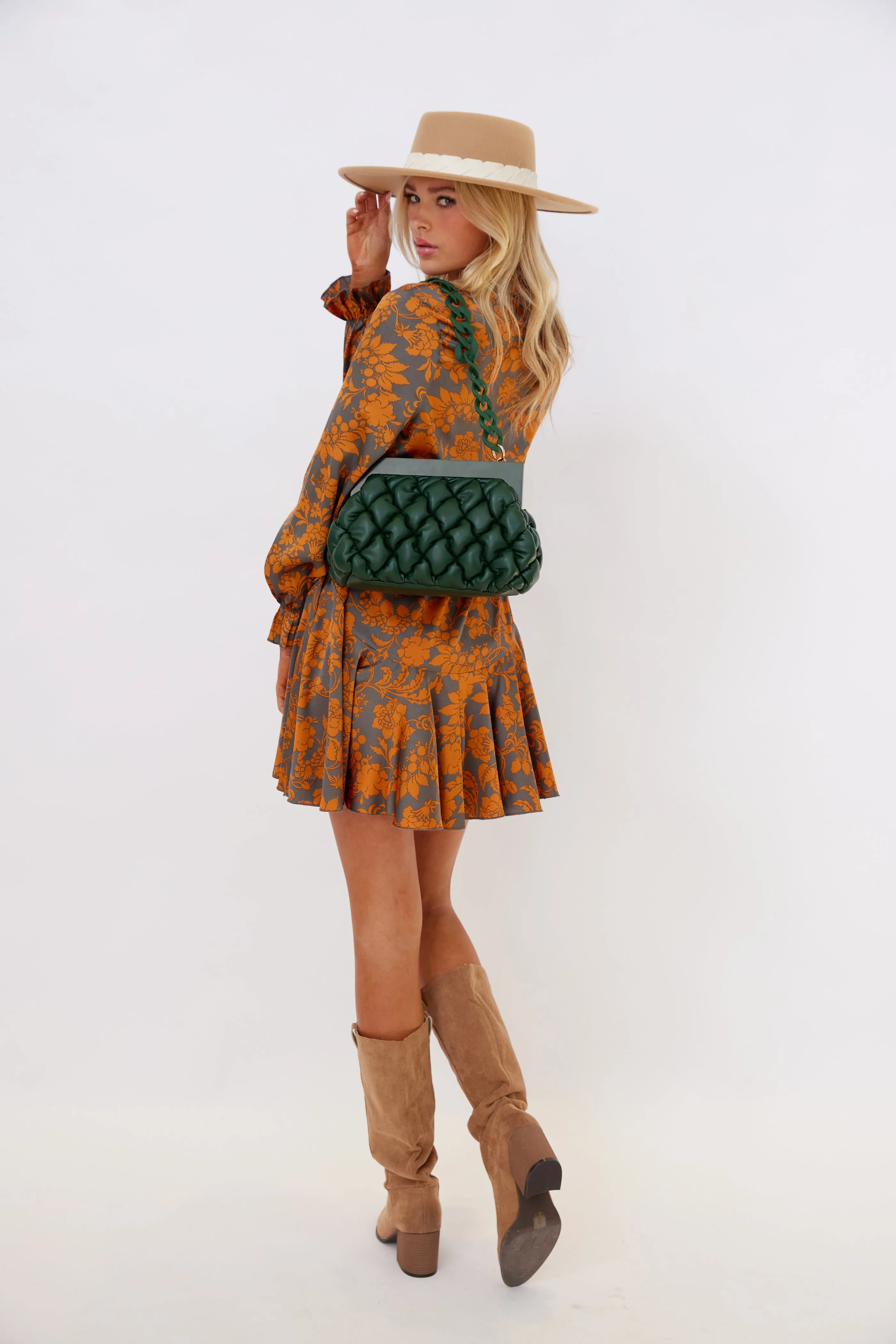 Erin Printed Long Sleeve Mini Dress