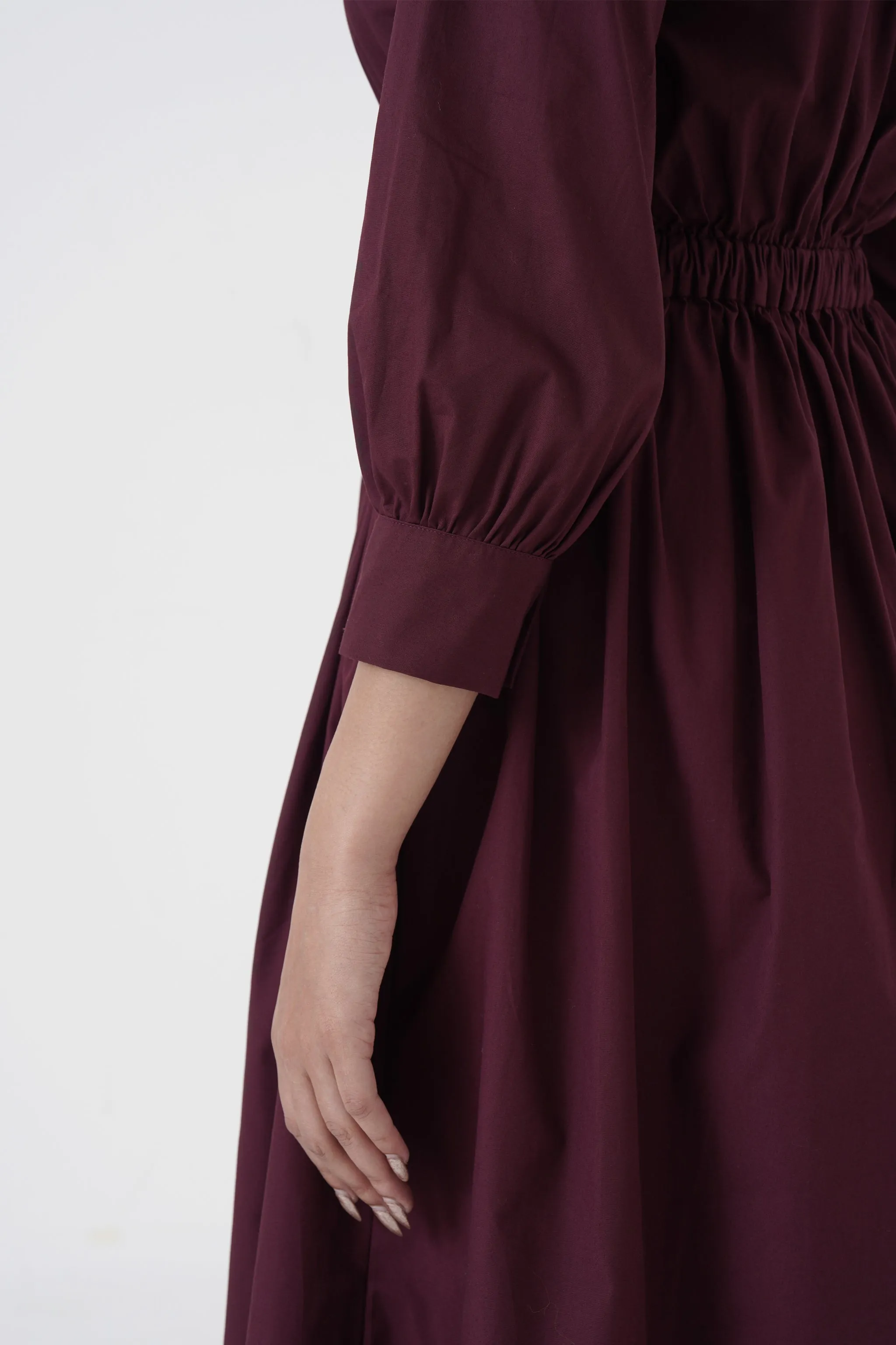 Euphoric - Double button placket dress - Wine